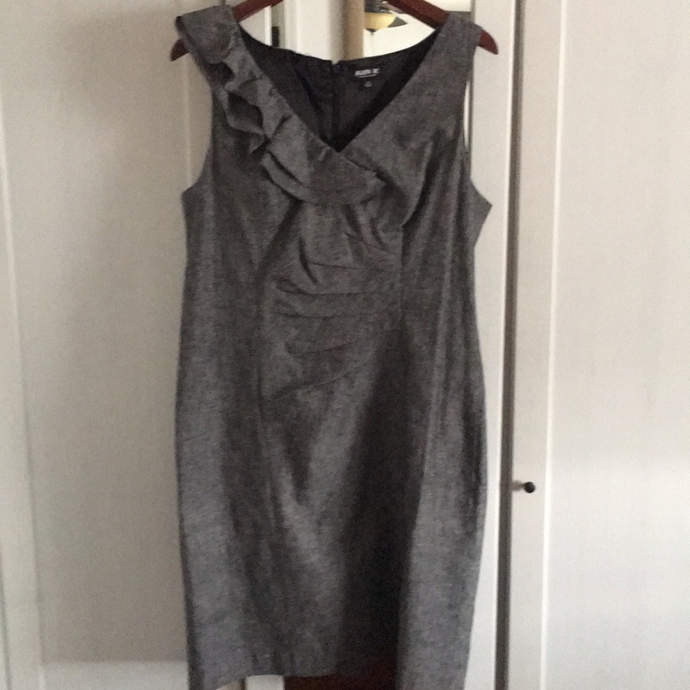 Grey ruffle cocktail dress